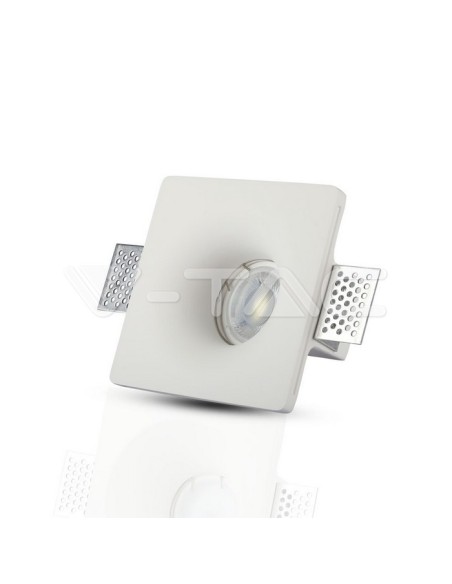 V-TAC VT-714 3674 Foco LED redondo empotrable GU10 Cuerpo de Yeso Blanco
