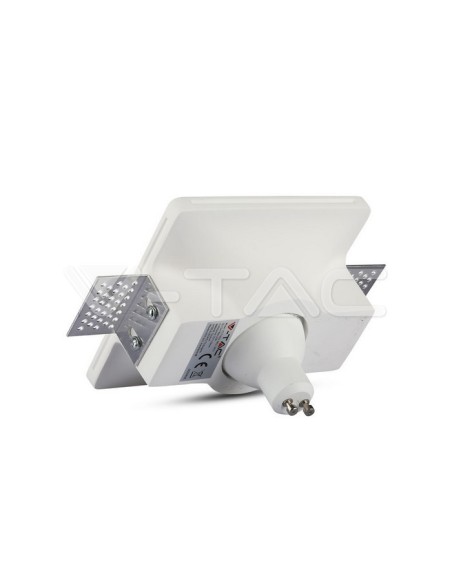 V-TAC VT-714 3674 Foco LED redondo empotrable GU10 Cuerpo de Yeso Blanco