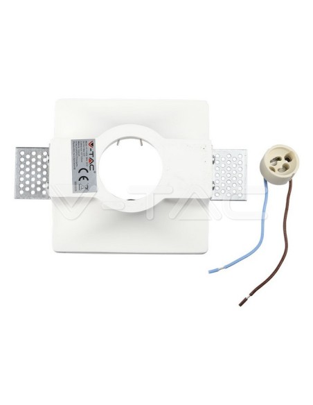 V-TAC VT-714 3674 Runder LED-Einbaustrahler GU10 Gipskörper Weiß