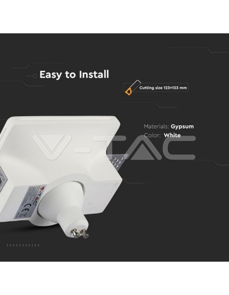 V-TAC VT-714 3674 Ronde LED Inbouwspot GU10 Gipskorf Wit