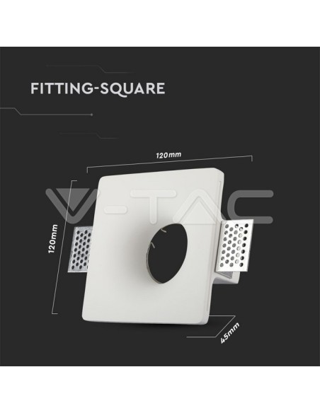 V-TAC VT-714 3674 Round Recessed LED Spotlight GU10 Plaster Body White