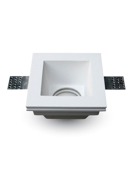 V-TAC VT-763 3649 Quadratischer LED-Einbaustrahler GU10 Gipskörper Weiß