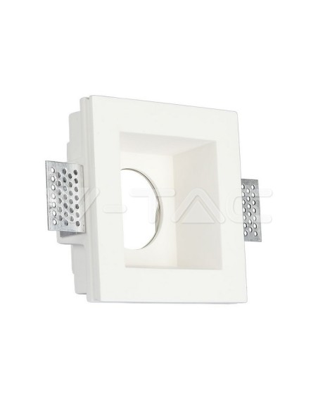V-TAC VT-763 3649 Foco LED empotrable cuadrado GU10 Cuerpo de escayola Blanco