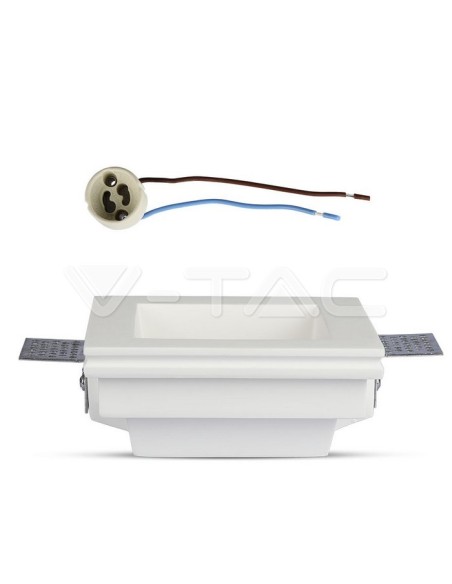 V-TAC VT-763 3649 Square Recessed LED Spotlight GU10 Plaster Body White