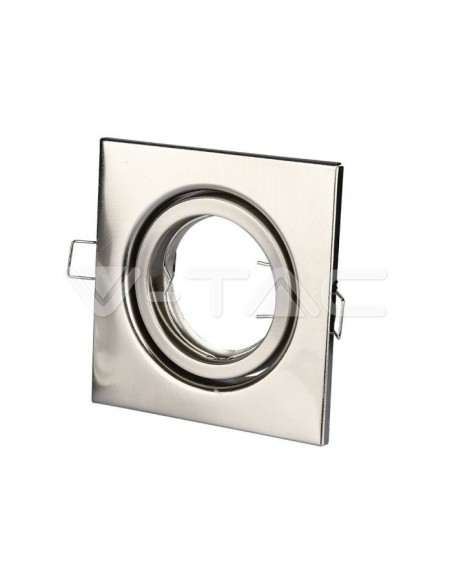 V-TAC VT-7227 3473 Quadratischer verstellbarer LED-Einbaustrahler GU10 Farbe Nickel matt