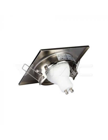 V-TAC VT-7227 3473 Square Adjustable Recessed LED Spotlight GU10 Satin Nickel Colour