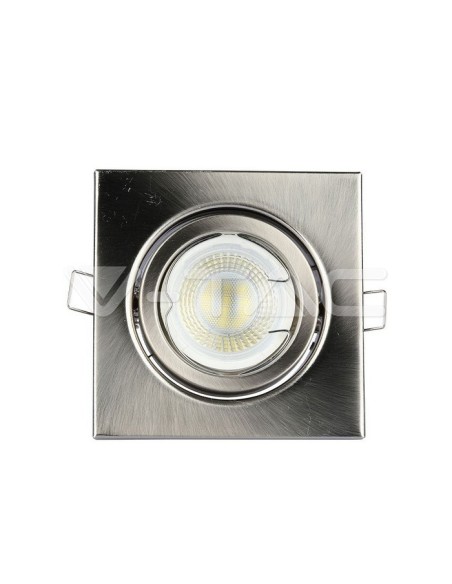 V-TAC VT-7227 3473 Square Adjustable Recessed LED Spotlight GU10 Satin Nickel Colour