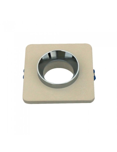 V-TAC VT-862 3122 Square recessed LED spotlight GU10 White Concrete Body and Chrome Metal Interior