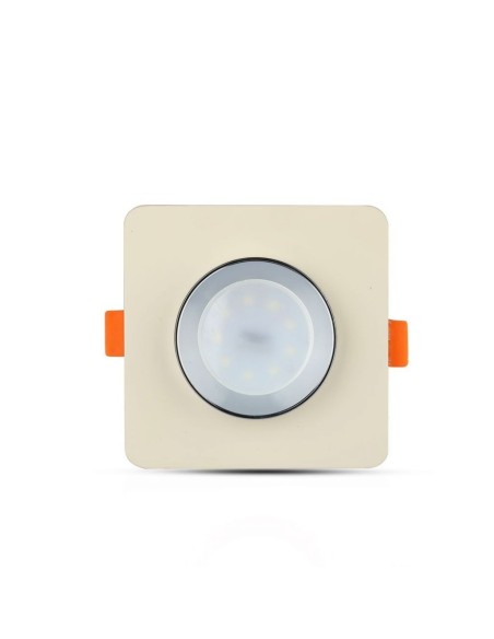 V-TAC VT-862 3122 Square recessed LED spotlight GU10 White Concrete Body and Chrome Metal Interior