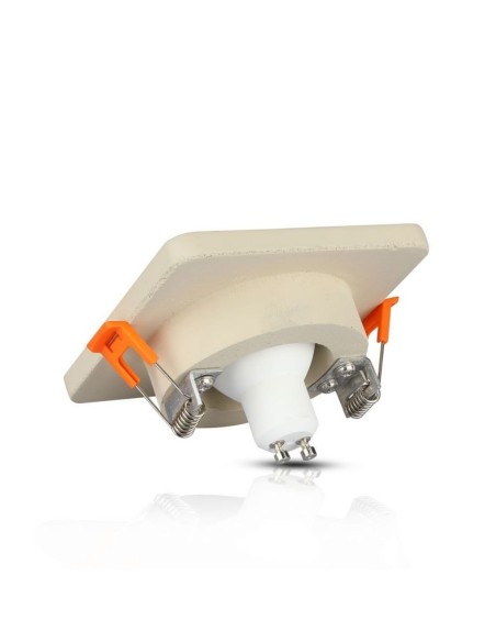 V-TAC VT-862 3122 Square recessed LED spotlight GU10 White Concrete Body and Chrome Metal Interior