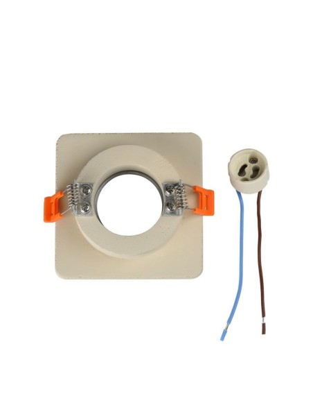 V-TAC VT-862 3122 Square recessed LED spotlight GU10 White Concrete Body and Chrome Metal Interior