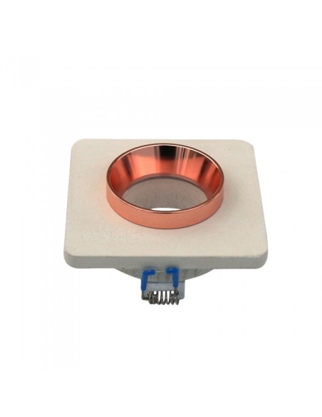 V-TAC VT-862 3121 Vierkante LED inbouwspot GU10 Wit Beton Huis en Roségoud Metaal Binnenkant