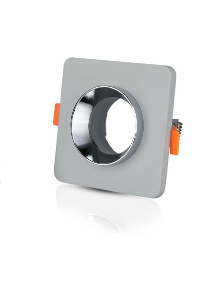 V-TAC VT-862 3120 Square recessed LED spotlight GU10 Grey Concrete Body and Chrome Metal Interior