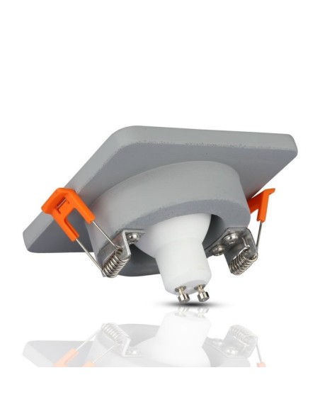 V-TAC VT-862 3120 Square recessed LED spotlight GU10 Grey Concrete Body and Chrome Metal Interior