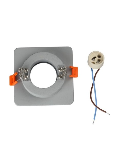 V-TAC VT-862 3120 Square recessed LED spotlight GU10 Grey Concrete Body and Chrome Metal Interior