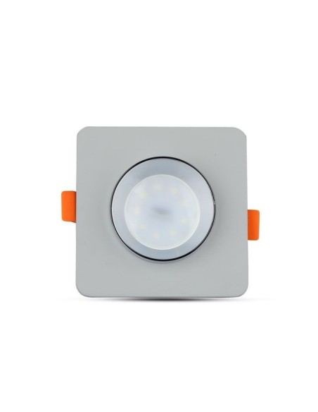 V-TAC VT-862 3120 Foco LED cuadrado empotrado GU10 Cuerpo de hormigón gris e interior de metal cromado