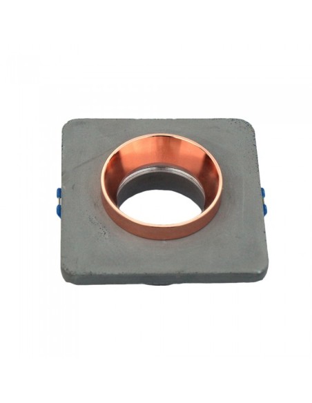 V-TAC VT-862 3118 Square Spot encastré à LED GU10 Corps en plâtre gris et intérieur en métal or rose