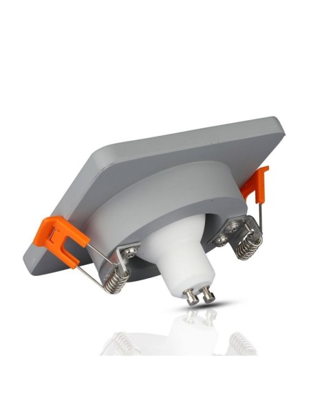 V-TAC VT-862 3118 Vierkante LED Inbouwspot Houder GU10 Grijs Gips Body en Roségoud Metaal Binnenkant