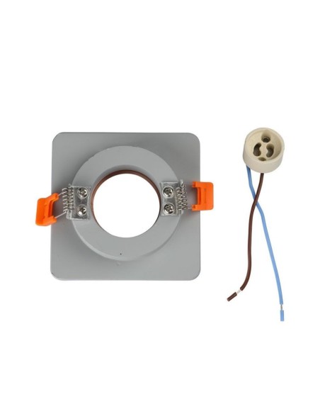 V-TAC VT-862 3118 Quadratischer LED-Einbaustrahler GU10 mit grauem Gipsgehäuse und roségoldenem Metallgehäuse