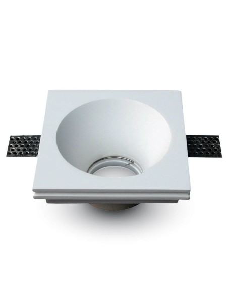 V-TAC VT-772 3653 Foco LED empotrable cuadrado GU10 Cuerpo de Yeso Blanco