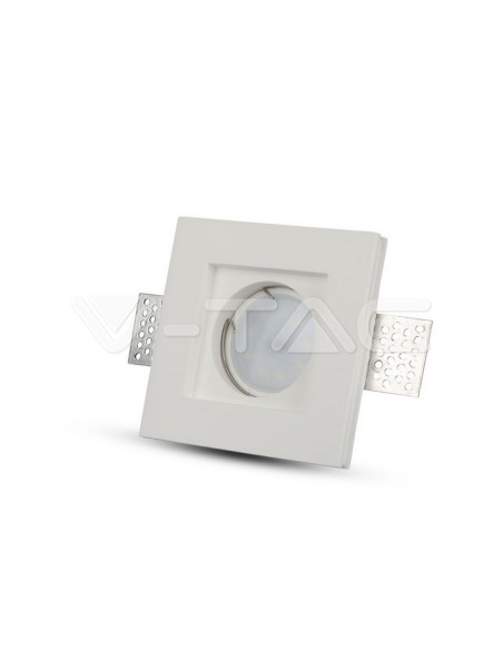 V-TAC VT-765 3651 Quadratischer LED-Einbaustrahler GU10 Gipskörper Weiß