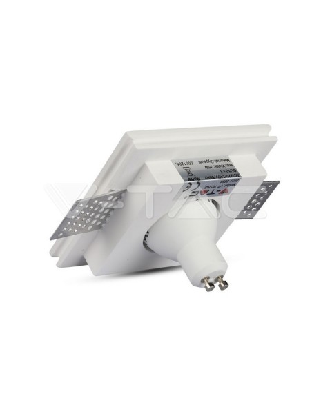 V-TAC VT-765 3651 Quadratischer LED-Einbaustrahler GU10 Gipskörper Weiß