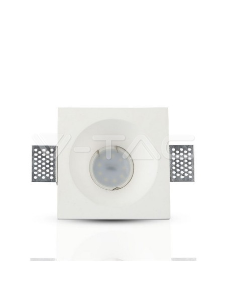 V-TAC VT-776 3641 Quadratischer LED-Einbaustrahler GU10 Gipskörper Weiß