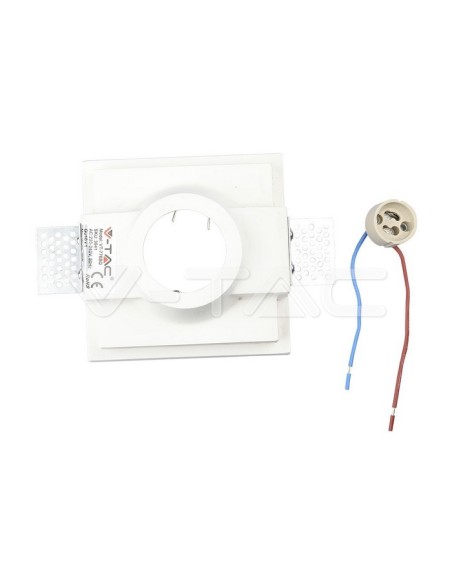 V-TAC VT-776 3641 Quadratischer LED-Einbaustrahler GU10 Gipskörper Weiß