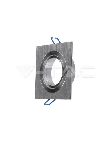 V-TAC VT-782 3606 Square Pivoting Recessed LED Spotlight GU10 in Brushed Aluminium