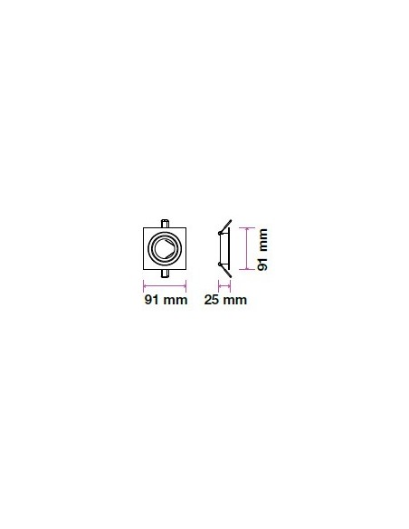 V-TAC VT-782 3606 Vierkante Draaibare Inbouw LED Spotlight GU10 in Geborsteld Aluminium