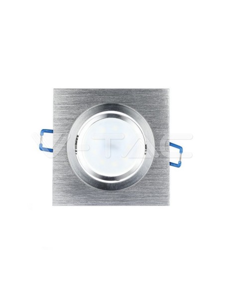 V-TAC VT-782 3606 Foco LED empotrable cuadrado GU10 en aluminio cepillado