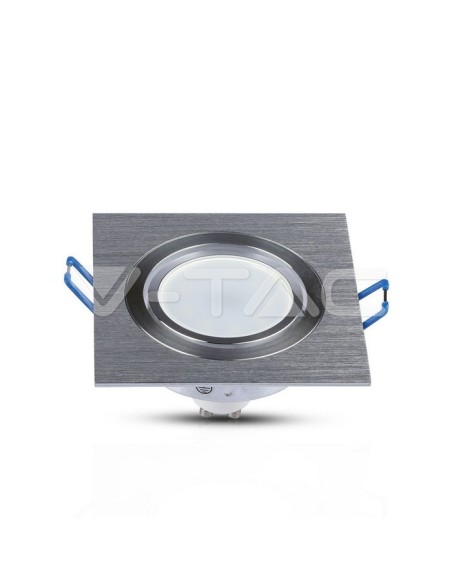 V-TAC VT-782 3606 Square Pivoting Recessed LED Spotlight GU10 in Brushed Aluminium