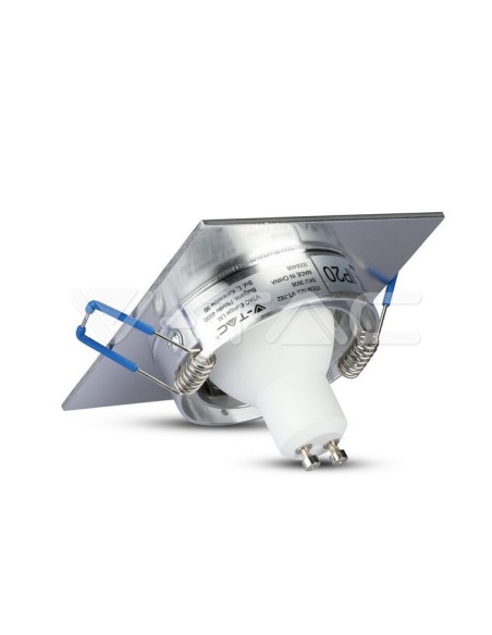 V-TAC VT-782 3606 Foco LED empotrable cuadrado GU10 en aluminio cepillado