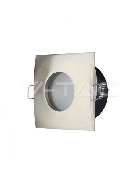 V-TAC VT-787 3616 Quadratischer LED-Einbaustrahler GU10 Satin Nickel Farbe IP54