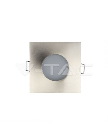 V-TAC VT-787 3616 Square Recessed LED Spotlight GU10 Satin Nickel Colour IP54
