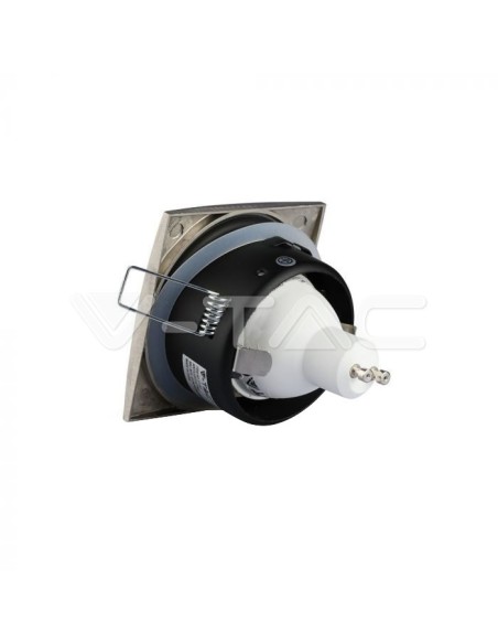 V-TAC VT-787 3616 Quadratischer LED-Einbaustrahler GU10 Satin Nickel Farbe IP54