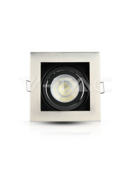 V-TAC VT-781 3598 Foco empotrable cuadrado LED GU10 Color Níquel Satinado con Interior Negro