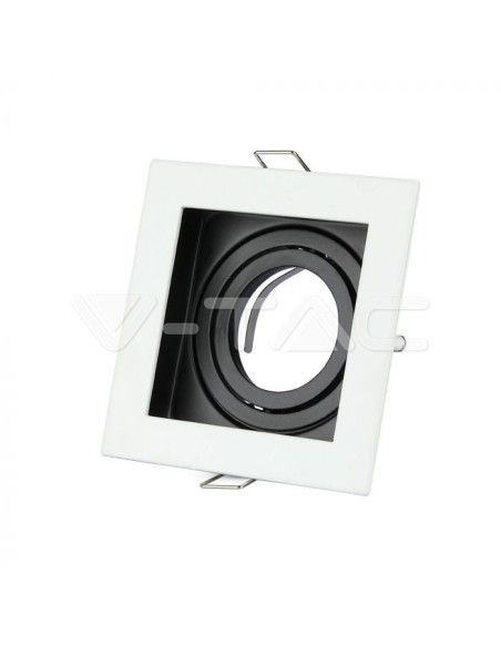 V-TAC VT-781 3597 Vierkant verstelbaar LED inbouwspotje GU10 wit met zwarte behuizing