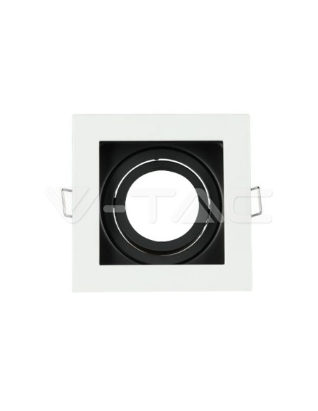 V-TAC VT-781 3597 Vierkant verstelbaar LED inbouwspotje GU10 wit met zwarte behuizing