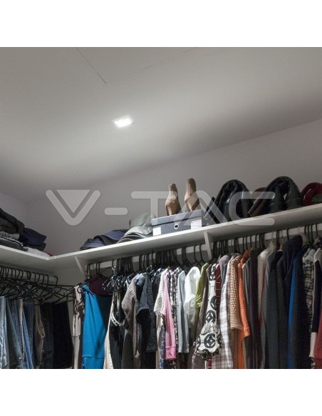 V-TAC VT-781 3597 Foco empotrable cuadrado LED GU10 Blanco con carcasa negra