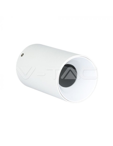 V-TAC VT-882 8588 Soporte de Foco LED de Montaje en Superficie Redondo GU10 Cuerpo Blanco y Reflector Blanco