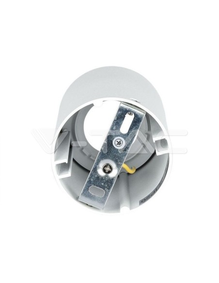 V-TAC VT-882 8588 Soporte de Foco LED de Montaje en Superficie Redondo GU10 Cuerpo Blanco y Reflector Blanco