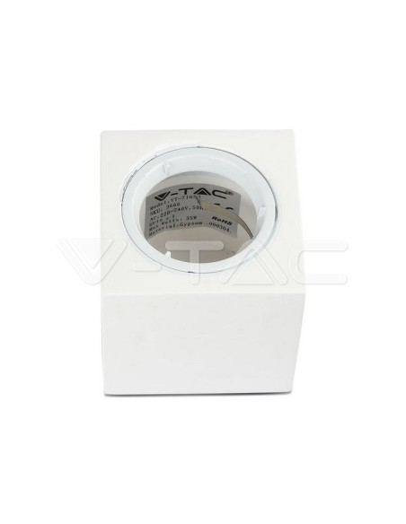 V-TAC VT-716 3666 LED-Aufbaustrahler quadratisch GU10 Gipskörper Weiß
