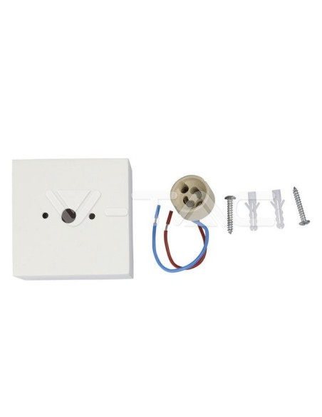 V-TAC VT-716 3666 Surface Mount LED Spotlight Square GU10 Plaster Body White