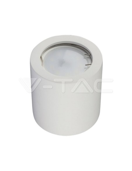 V-TAC VT-727 3665 Surface Mount LED Spotlight Holder Round GU10 Plaster Body White