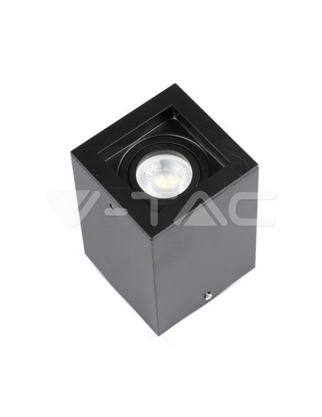 V-TAC VT-797 3631 LED Spot Holder Surface Mounted Adjustable Round GU10 Couleur Noir