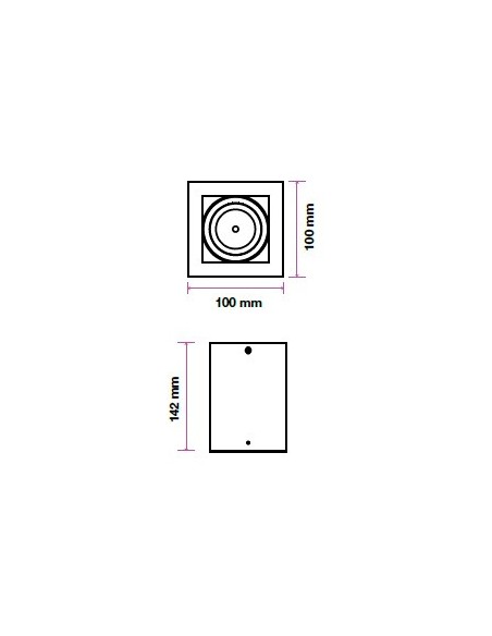 V-TAC VT-797 3630 Support de projecteur à LED pour montage en surface Rotunda GU10 Couleur blanc