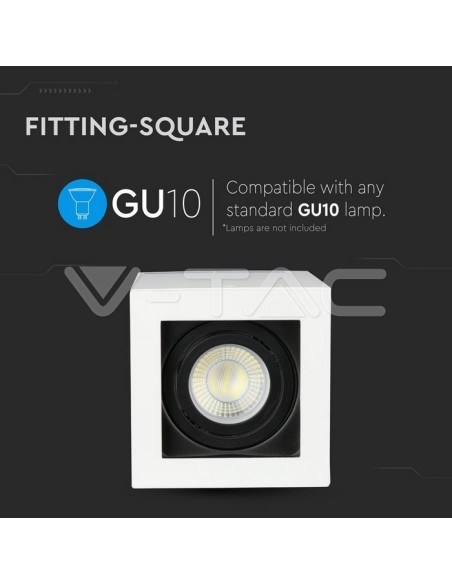 V-TAC VT-797 3630 LED opbouwspot Rotonde GU10 kleur wit