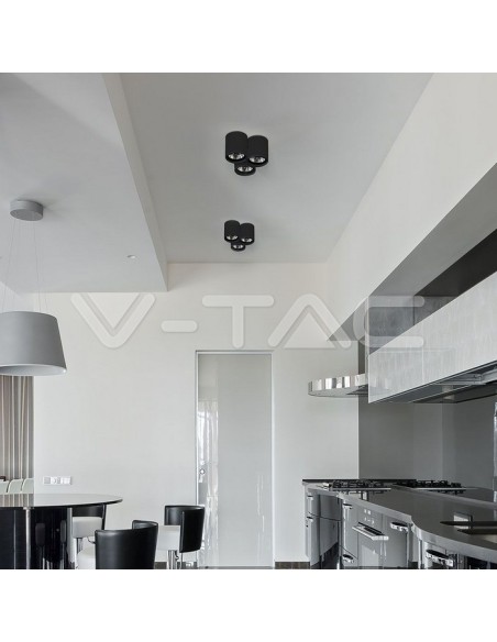 V-TAC VT-796 3628 LED spotlight holder Surface Mounted Adjustable Round GU10 Colour Black