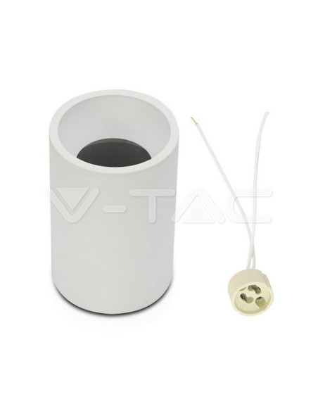 V-TAC VT-802-W 8944 Portalámparas LED de superficie Carcasa redonda GU10 Blanco